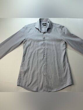 Hugo Boss Light Blue Micro-Pattern Dress Shirt